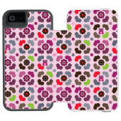 roze bloemen en uil incipio iPhone portemonnee hoesje (Agenda Open)