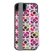 roze bloemen en uil incipio iPhone portemonnee hoesje (Agenda Achterkant)