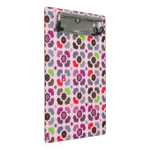 roze bloemen en uil mini klembord (Schuin)