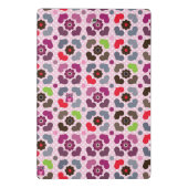 roze bloemen en uil mini klembord (Achterkant)