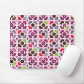 roze bloemen en uil muismat (Met muis)