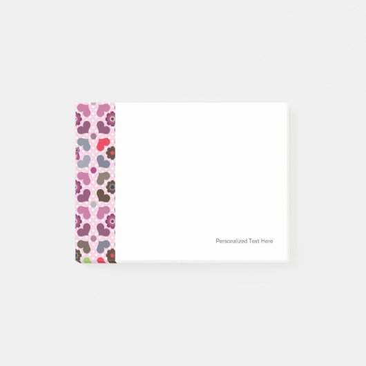 roze bloemen en uil post-it® notes (Voorkant)