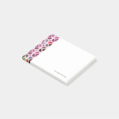 roze bloemen en uil post-it® notes (Schuin)