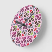 roze bloemen en uil ronde klok (Hoek)