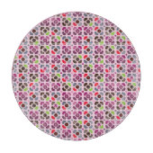 roze bloemen en uil snijplank (Voorkant)
