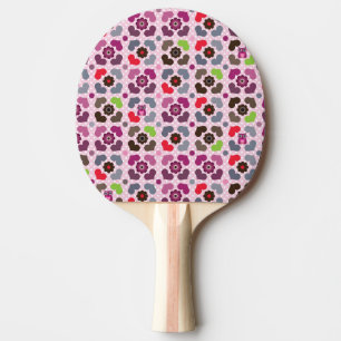 roze bloemen en uil tafeltennisbatje