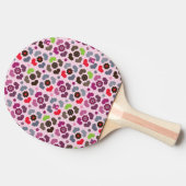 roze bloemen en uil tafeltennisbatje (Zijkant)
