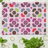 roze bloemen en uil theedoek (Gevouwen)