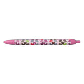 roze bloemen en uil zwarte inkt pen (Voorkant)