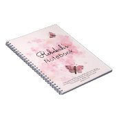 Roze bloemen en vlinder notitieboek (Rechterzijde)