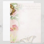 Roze bloemen en vlinders (Voorkant / Achterkant)