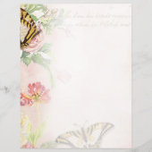 Roze bloemen en vlinders (Voorkant)