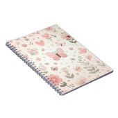Roze bloemen en vlinders Baby Notitieboek (Rechterzijde)