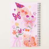Roze Bloemen en Vlinders Notitieboek (Achterkant)