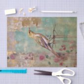 Roze bloemen en vogel tissuepapier (Craft)