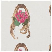 Roze bloemen en vrouwengezicht