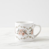 Roze bloemen en wijnstok | Shabby Chic Espresso Kop (Rechts)