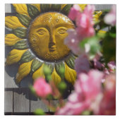 Roze Bloemen en Zon - Martha's Vineyard Tegeltje (Voorkant)