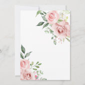 Roze Bloemen Enkele Bunny Verjaardagsfeest Kaart (Achterkant)