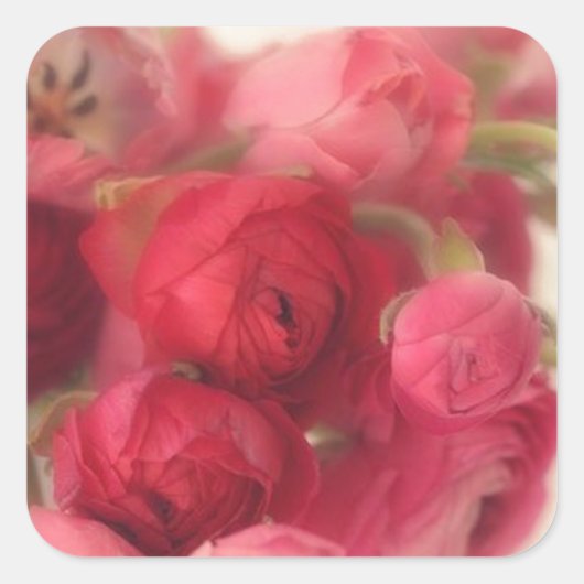 Roze Bloemen Envelop Afdichtingen en Stickers (Voorkant)