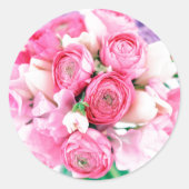 Roze Bloemen Envelop Stickers (Voorkant)