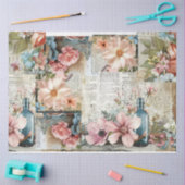 Roze  Bloemen Ephemera Collage Decoupage Tissuepapier (Craft)