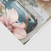 Roze  Bloemen Ephemera Collage Decoupage Tissuepapier (Detail)