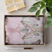 Roze Bloemen Ephemera Collage Decoupage Tissuepapier (Geschenk)
