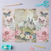 Roze Bloemen Ephemera Collage Decoupage Tissuepapier (Craft)