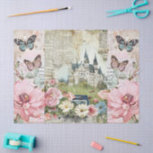 Roze  Bloemen Ephemera Collage Decoupage Tissuepapier (Craft)