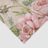 Roze Bloemen Ephemera Elegante Vintage Geïnspireer Tissuepapier (Detail)