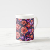 Roze Bloemen Espresso Kop (Voorkant rechts)