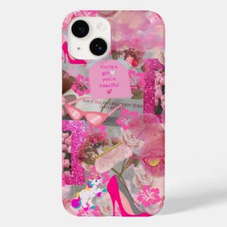 ✨Roze Bloemen Esthetische iPhone Case – Zachte Mei