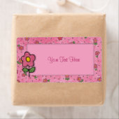 Roze bloemen Etiket