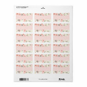 Roze bloemen etiket (Full Sheet)