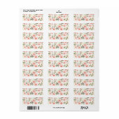 Roze bloemen etiket (Full Sheet)