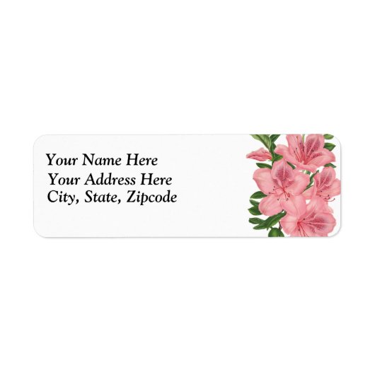 Roze bloemen etiket (Voorkant)