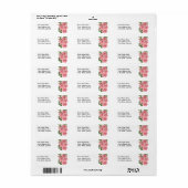 Roze bloemen etiket (Full Sheet)