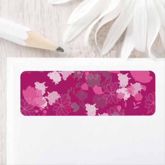 roze bloemen etiket (Insitu)