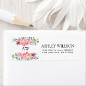 Roze bloemen etiket (Insitu)