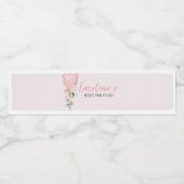 Roze bloemen Eucalyptus ballon Baby shower Waterfles Etiket (Enkel label)