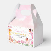 Roze Bloemen Fairy Meisje Verjaardag Favor Box Bedankdoosjes (Achterkant)