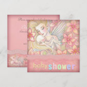 Roze Bloemen Fairy Moeder en Baby Baby shower Kaart (Voorkant / Achterkant)