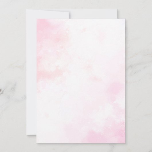 Roze Bloemen Fairy Verjaardag uitnodiging (Achterkant)