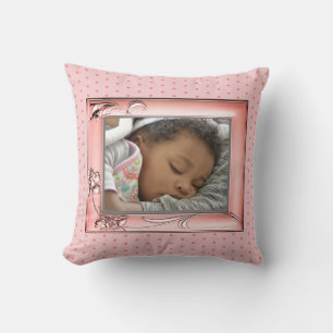 Roze Bloemen Familie Foto Frame Afbeelding Roze St Kussen