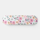 Roze bloemen Fantair wit design Persoonlijk Skateboard (Horizontaal)