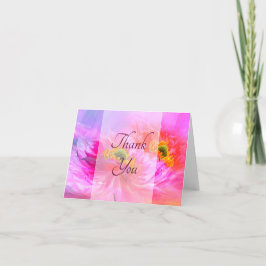 Roze bloemen fantasie bedankkaart