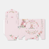 Roze Bloemen Fantasies & Teddy Bear Knuffels Bedankdoosjes (Uitgevouwen)