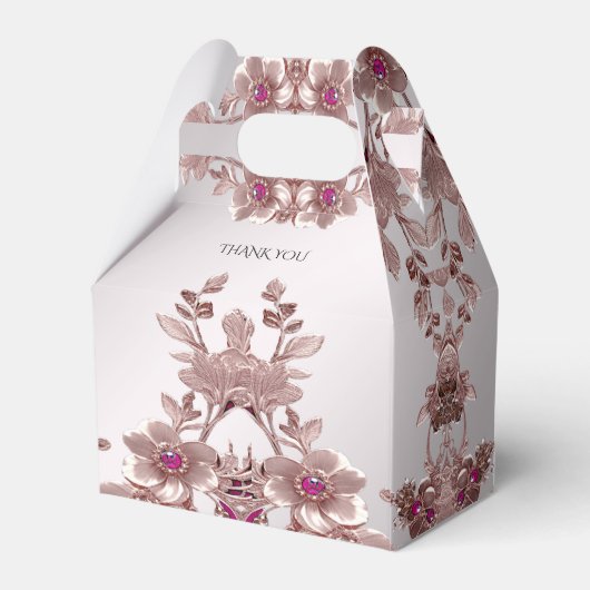 Roze Bloemen Favoriet Box Bedankdoosjes (Achterkant)