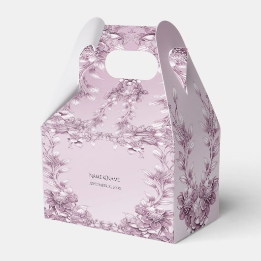 Roze Bloemen Favoriete Doos Bedankdoosjes (Voorkant Zijde)